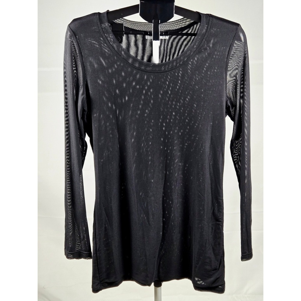 Women's Large Semi Sheer Black Layering Top Boo Radley Whimsigoth‎ Grunge
